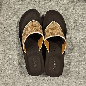 Coach Brown and Tan Sandals Size 7.5 NWT